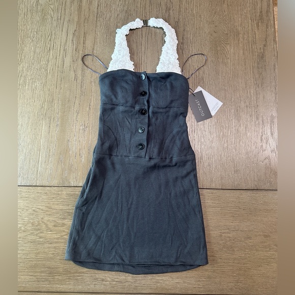 NWT! Outcast Emmarose Mini Dress Charcoal Size Small - Picture 4 of 11